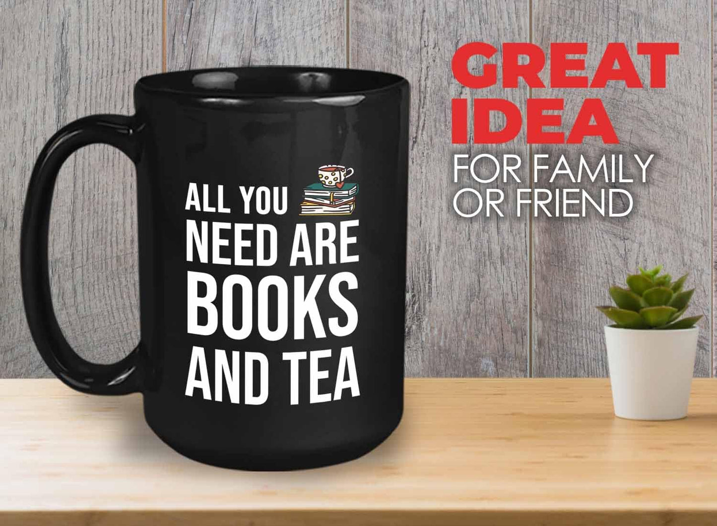 Bubble Hugs Writer Coffee Mug 15oz Black - All you need are books and tea - Reading Book Lover for Bookworm Bibliophile Librarians Author Readers Bookish