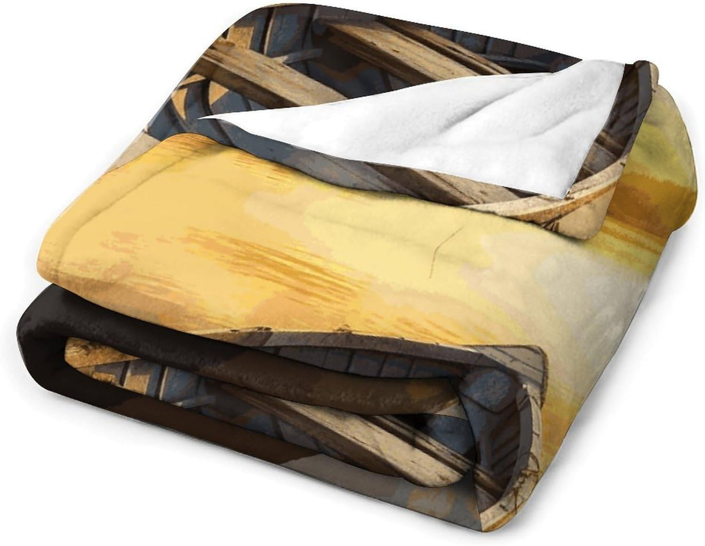 River Sunset Wooden Boat Blanket Super Soft Lightweight Throw Blanket Cute Cozy Warm Bed Blanket Decorative Fuzzy Blanket All-Season Home Decor Gift for Sofa Couch Living Room 30"*40"（76 * 100cm）