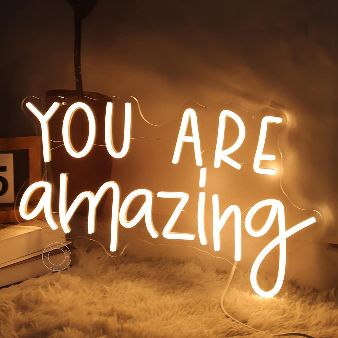 SYLHOME You Are Amazing LED Neon Light Sign 5V Girls Boys Bedroom Living Room Classroom Wall Decor Sign Hanging Smart Kid Birthday USB 16.9" X 10.6" Warm White