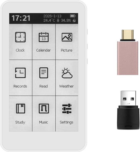 M3 Portable E-Book Reader 3.7 Inch Ink Touch Screen, 10-Level Adjustable Backlight, Lightweight Reading Device
