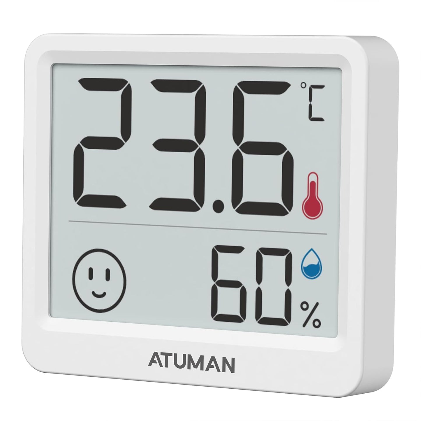 ATuMan Mini Digital Hygrometer Indoor Thermometer with Temperature and Humidity Monitor for Bedroom, Reptile Tank, Guitar Case, Greenhouse and Cellar Closet, Fahrenheit or Degree Celsius