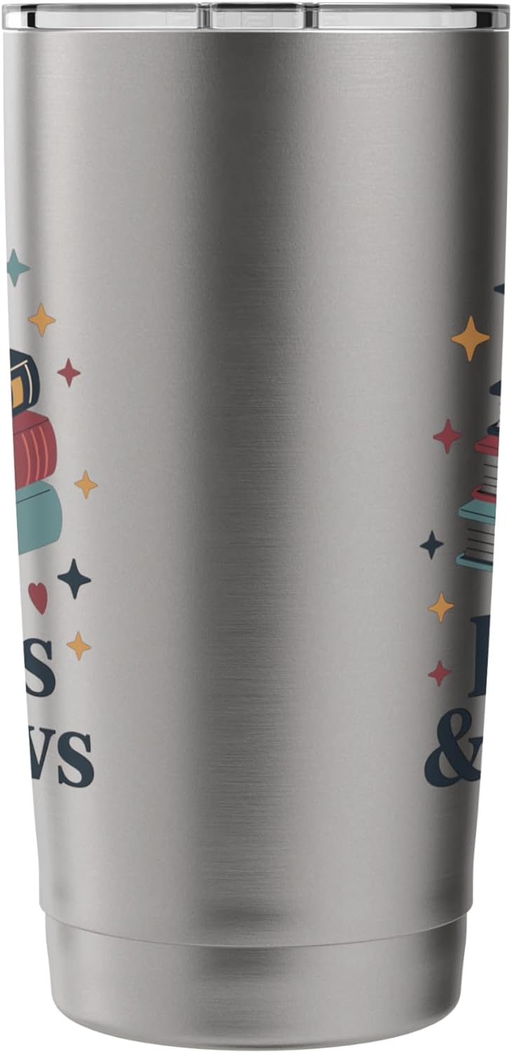 Books And Brews Coffee Reading Lover Club Stainless Steel Insulated Tumbler