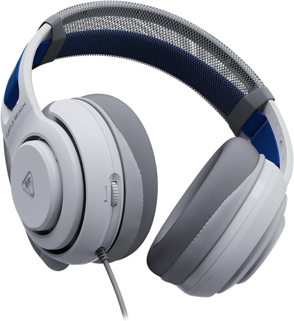 Turtle Beach Atlas 200 Wired Gaming Headset Officially Licensed for PlayStation, PS5, PS4, 50mm Nanoclear Drivers, Flip-to-Mute Mic, Memory Foam Cushions, Floating Headband - White