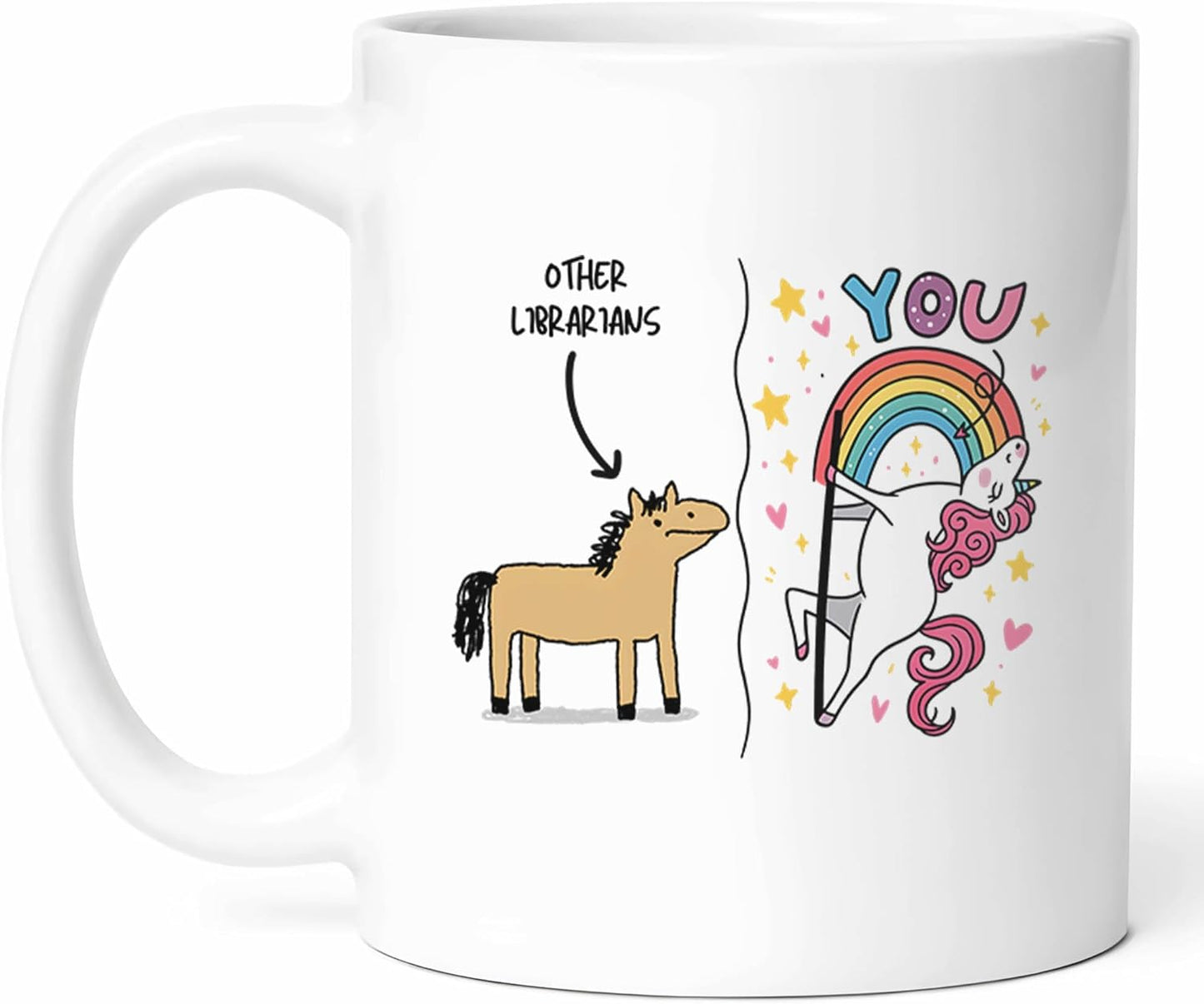 Other Librarians Unicorn Mug - Book Coffee Cup - Library Funny Gift From - Reading Enthusiast Tea Mugs - Literary Cups - 11 Oz Ceramic Gifts For Information Specialists, Birthday, Him, Her, National