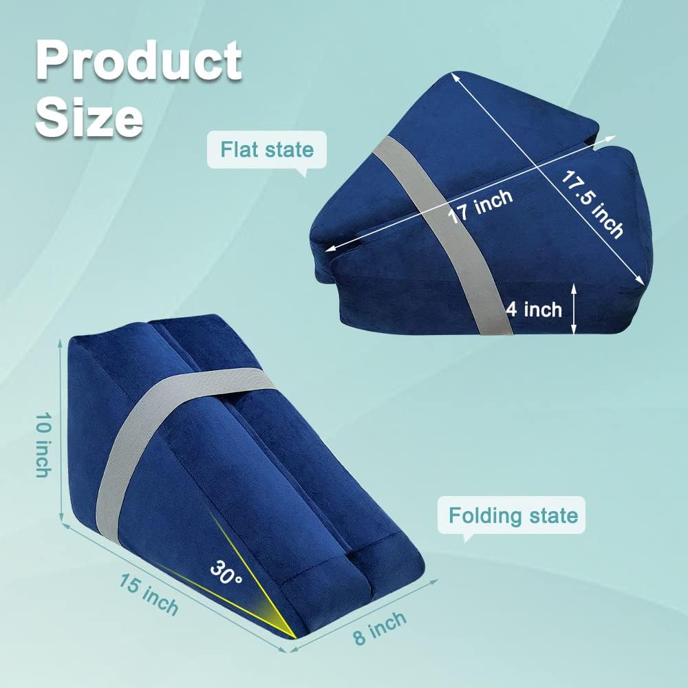 Zelen Arm Rest Pillow for Bed Arm Elevation Pillow Elbow Post Surgery Wrist Leg Elevating Arm Support Pillow Hand Elevation Arm Tunnel for Side Sleepers Sleeping Arm Wedge Leg Resting Pillow (Blue)