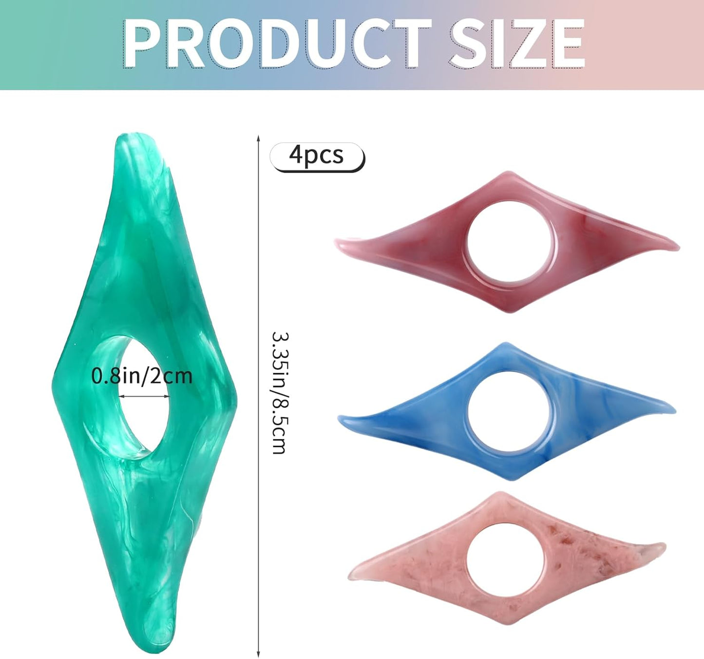 4 Pcs Thumb Book Page Holder Resin Thumb Book Holder Book Page Holders for Reading Book Opener Holder Thumb Ring Book Accessories for Book Lovers Readers Student Teacher Gifts(4 Colors