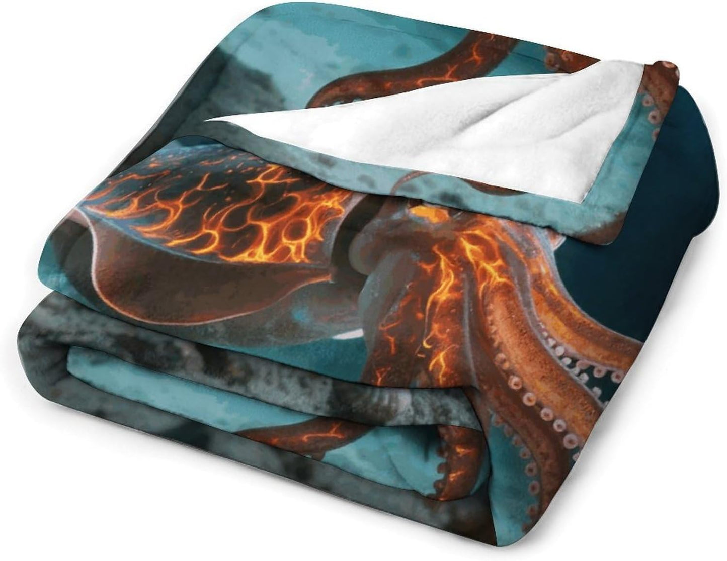 Custom Walking Flamboyant Cuttlefish Blanket Lightweight Flannel Fleece Throw for Couch Sofa Bed Luxury Soft Cozy Plush Lap Bedtime Blanket for All Seasons Bedroom Home Decor Gifts 30x40