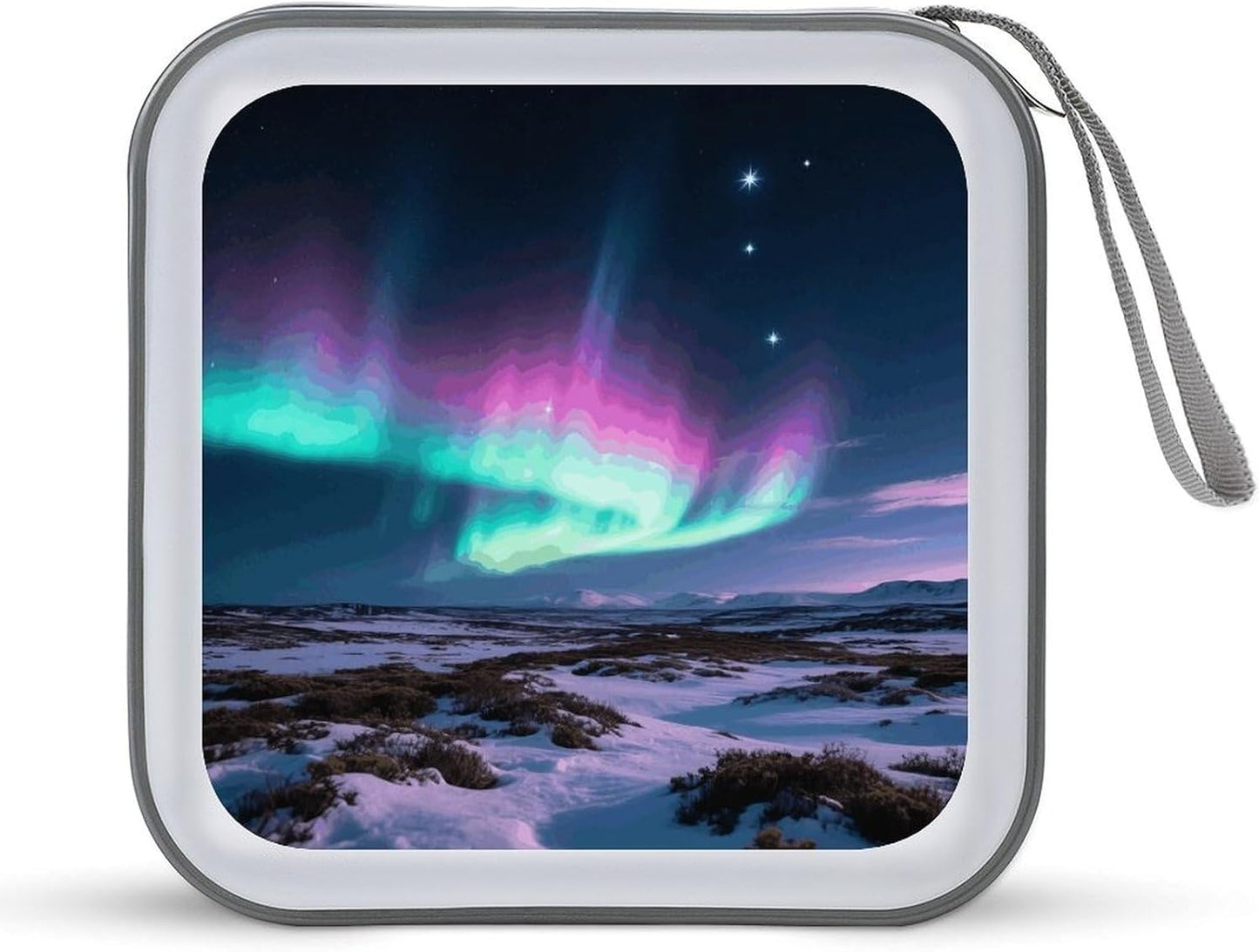 Aurora CD Case Portable Zipper CD Case 40 Capacity Hard Plastic DVD Cases Holder Large Storage Disc Wallet Bag for Car Home Travel DVD Collection Bag