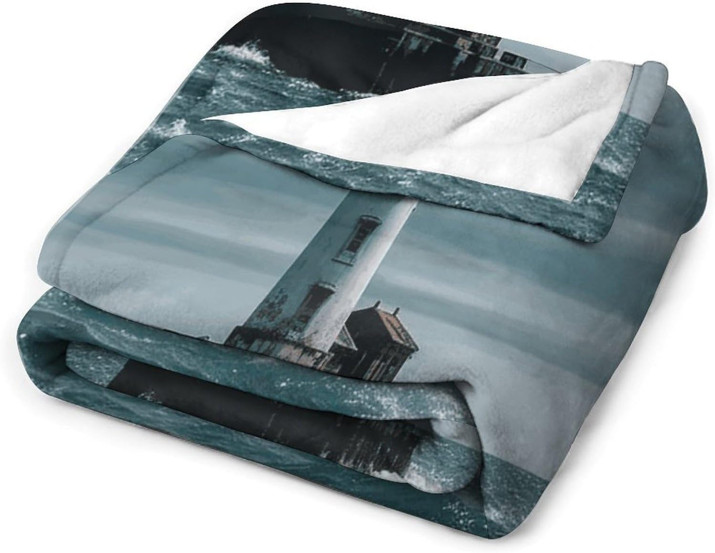 Lighthouse Ocean Throw Blanket for Couch Super Soft Warm Lightweight Throw Blankets Cozy Flannel Bed Blanket Cute Decorative Blankets for All Seasons Home Decor Gift 60"*80"（150 * 200cm）