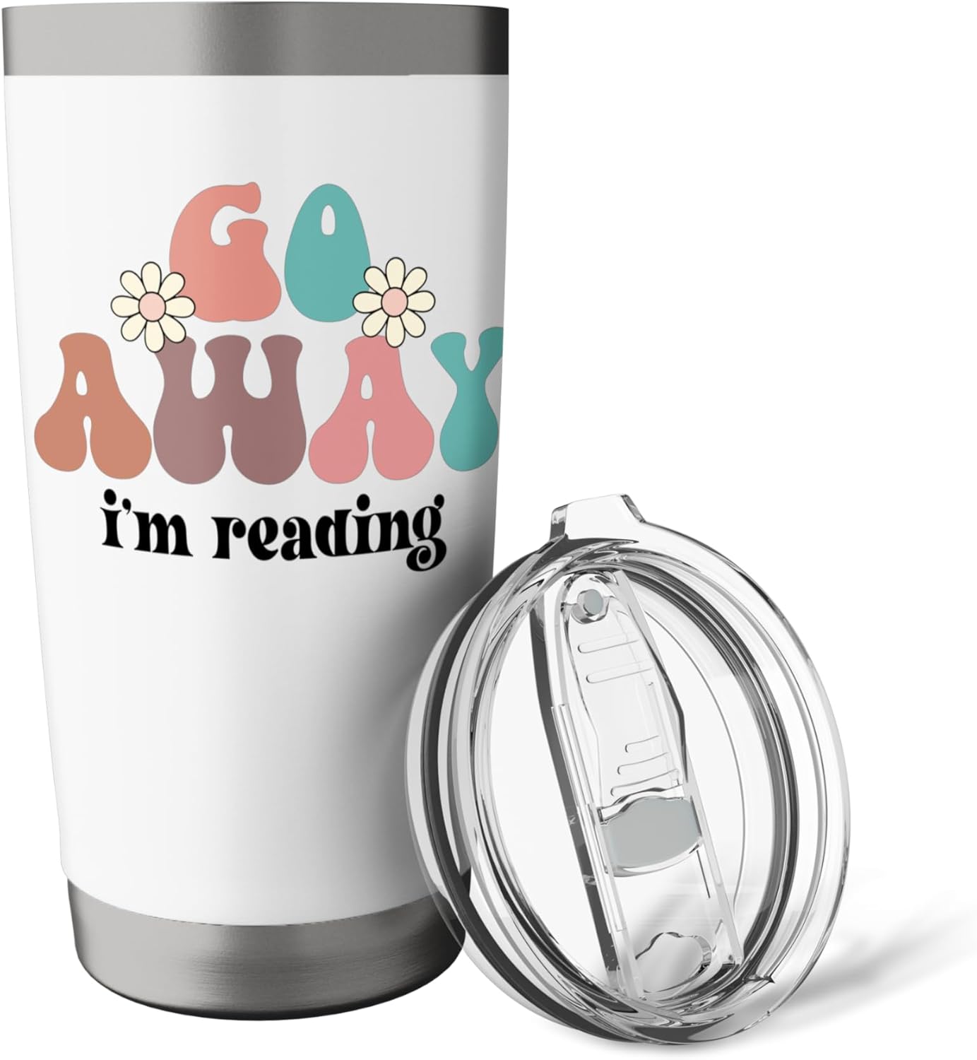 Go Away I'm Reading Books Nerd Booktrovert Book Lover Coffee Stainless Steel Insulated Tumbler