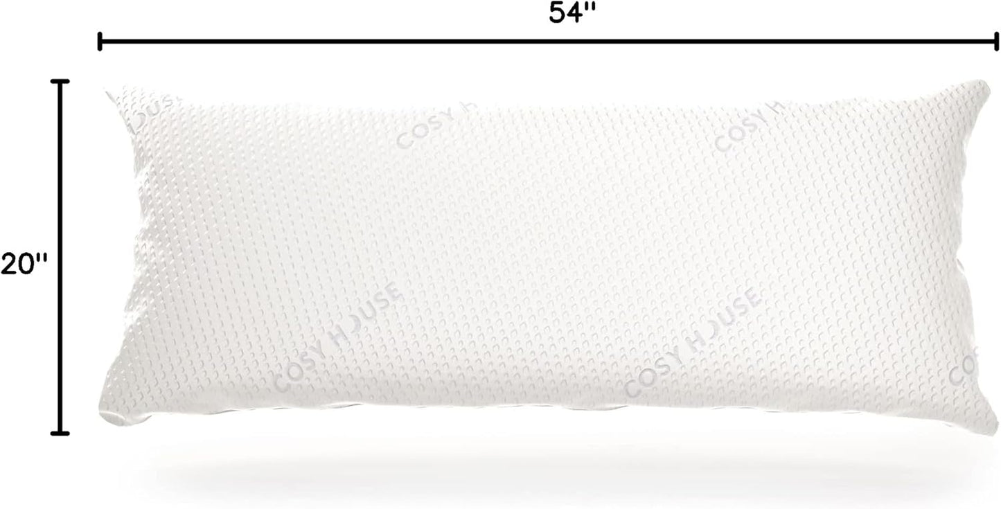 Cosy House Collection Luxury Rayon Derived from Bamboo Body Pillow for Side & Back Sleepers -Supportive, Soft, Fluffy, & Quality Long Pillow - Measures 54” x 20”