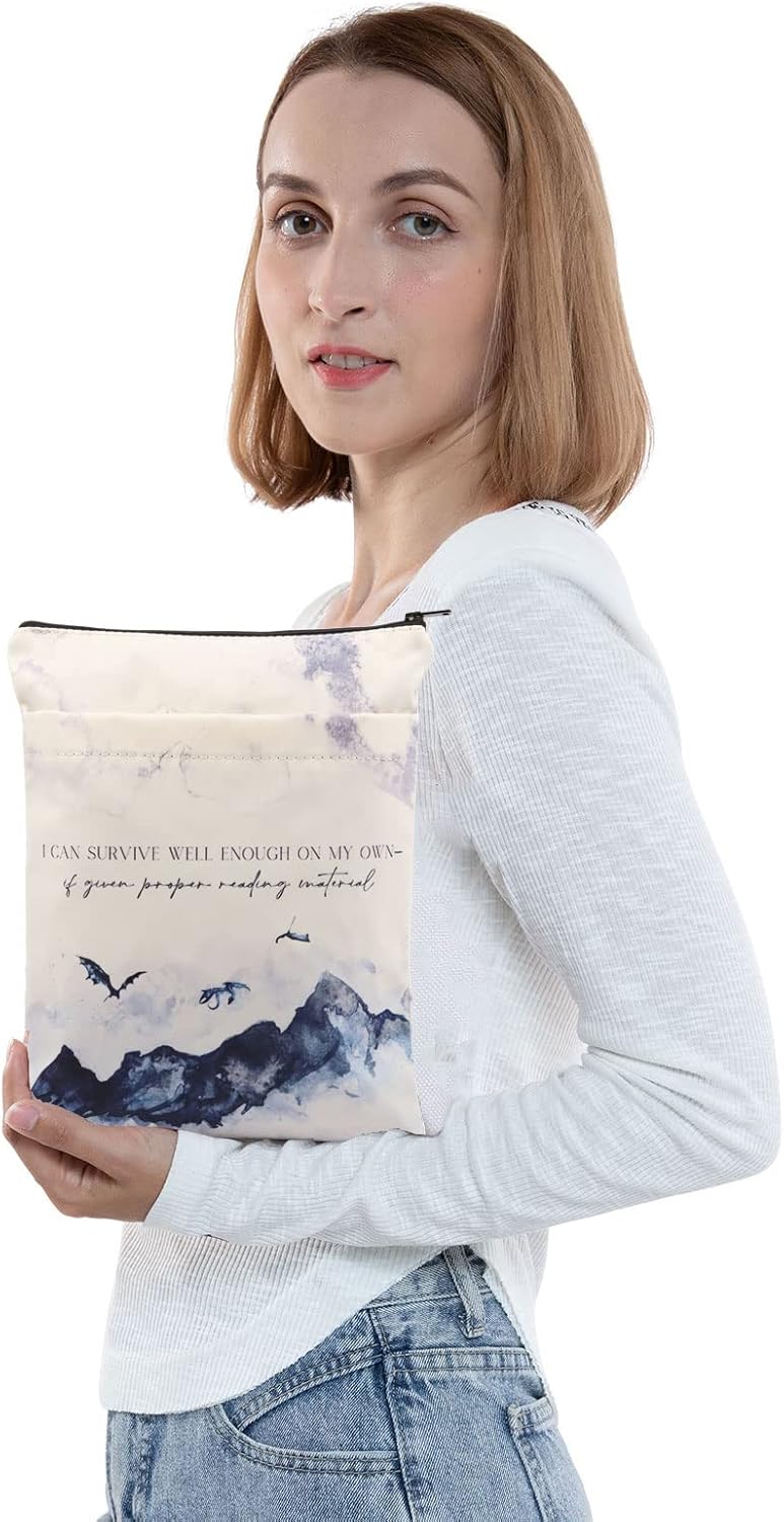 BWWKTOP TOG Novel Book Sleeve Sarah Fans Gifts I Can Survive Well Enough On My Own If Given Proper Reading Material Sarah Book Cover Book Protector (I can survive)