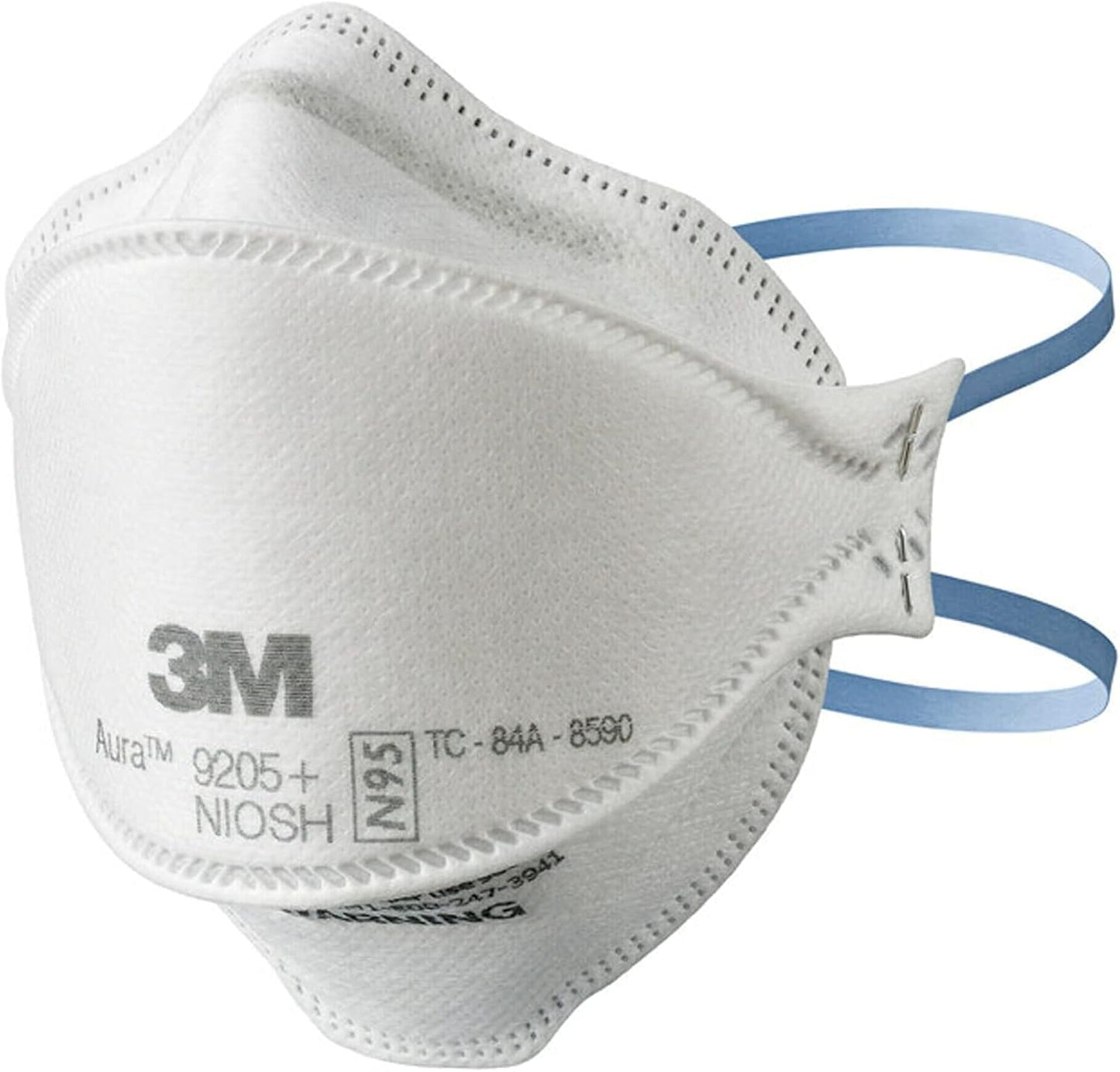 3M Aura Particulate N95 Respirator 9205+, Flat Fold Lightweight Design, Non-Valved, 20 Count (Pack of 1)