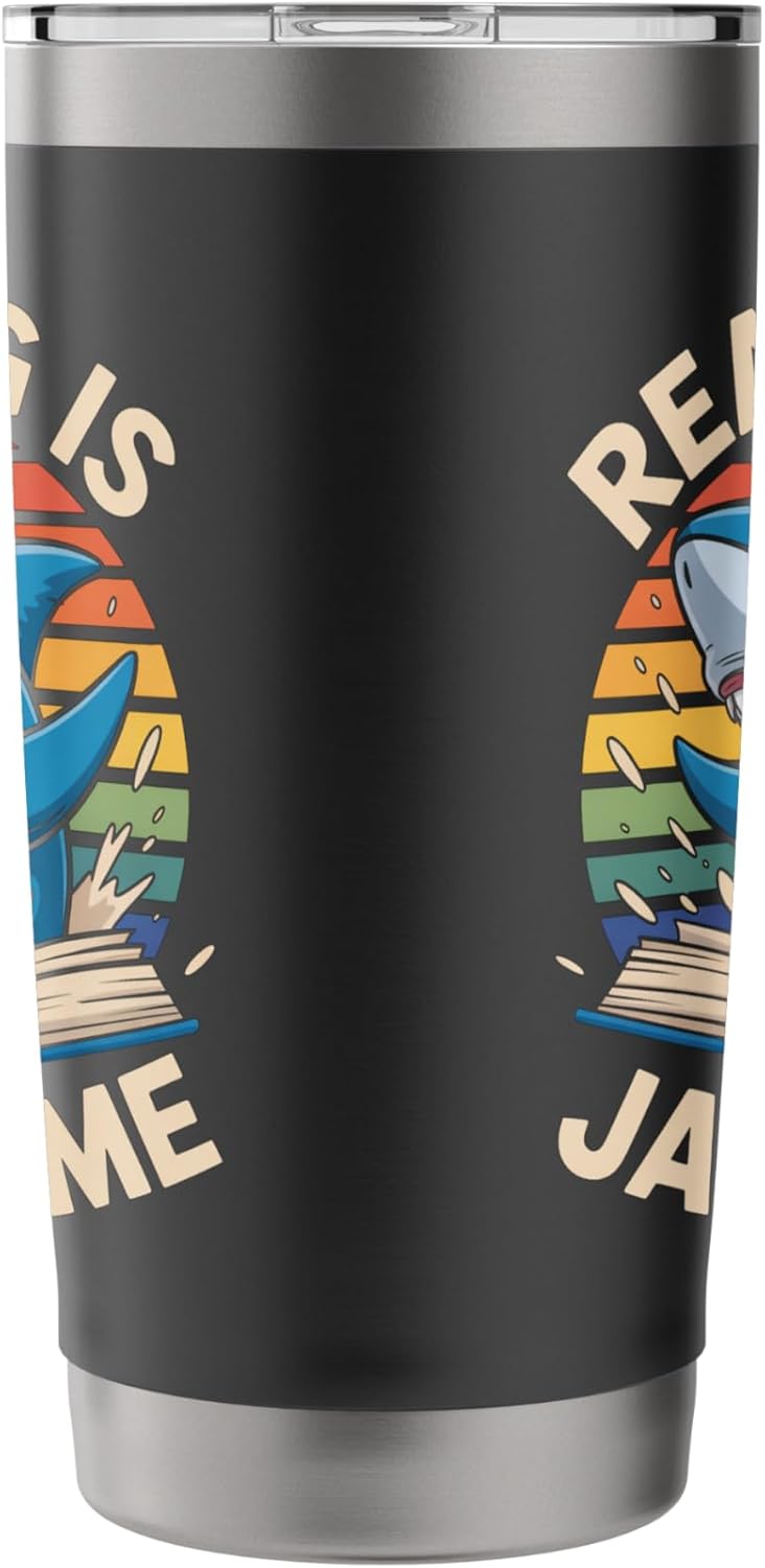 Reading Is Jawsome Shark reading Stainless Steel Insulated Tumbler