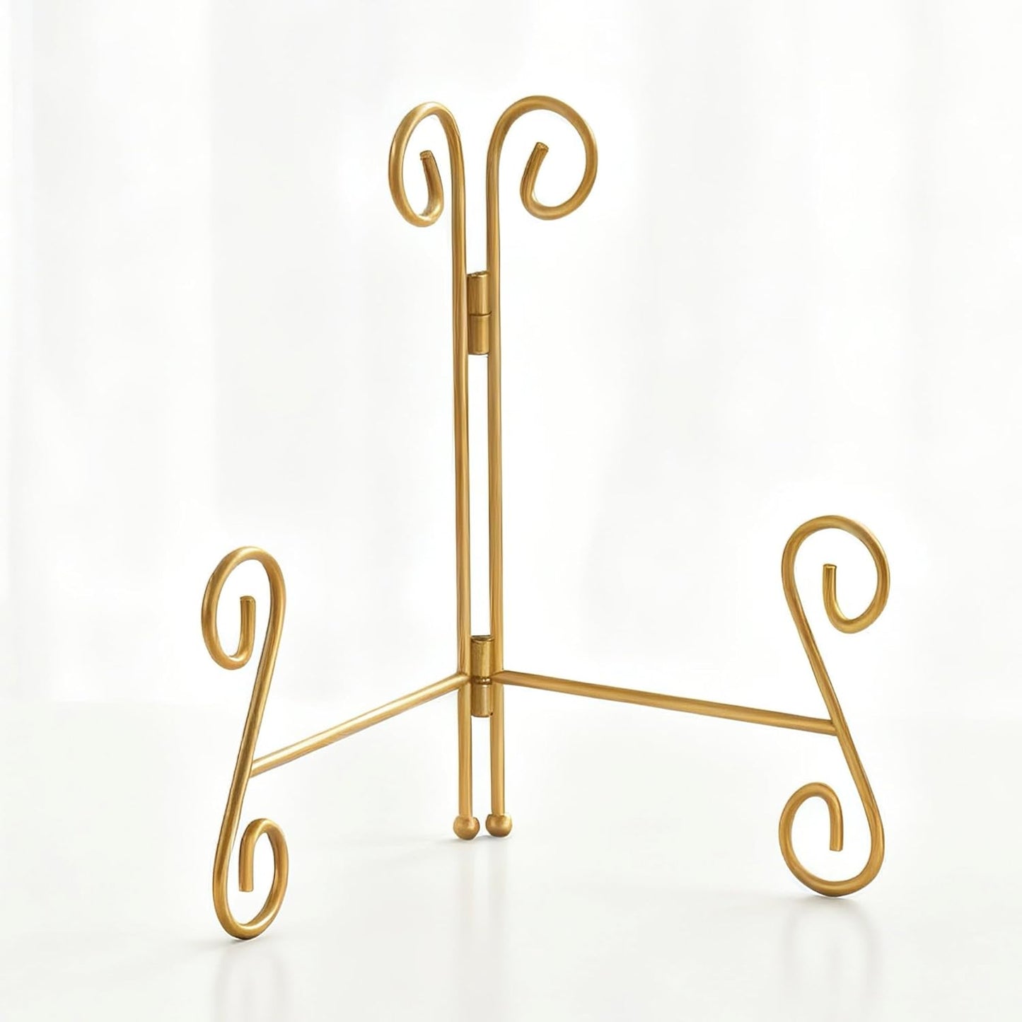 Gold Plate Stand, 6 Inch Decorative Holder for Displaying Platters, Heavy-Duty Metal Easel Stand for Picture, Photo Frame, Books and Round Objects
