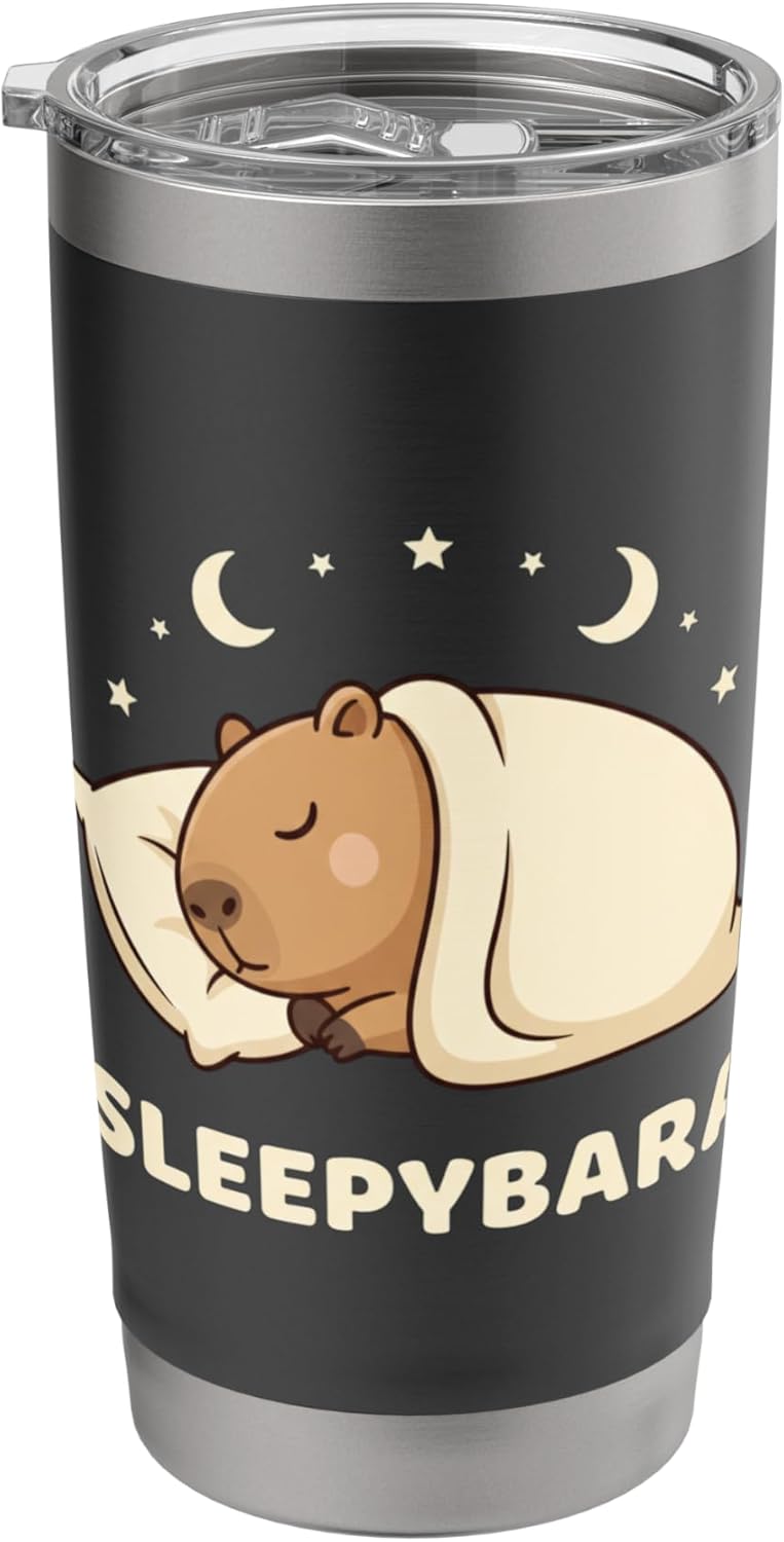 Sleepybara Capybara Sleeping Animal Cute Jungle Lover Stainless Steel Insulated Tumbler