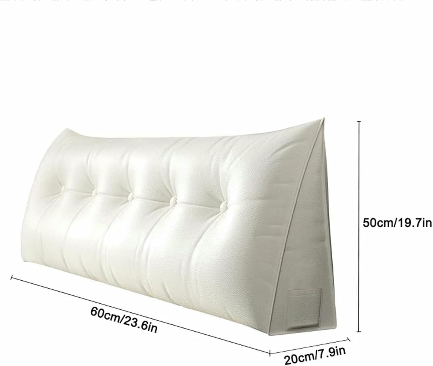 Headboard Wedge Pillow, Wedge Bed Pillow Backrest Reading Pillow, Ergonomically Designed, for Dorm Bed Daybed Versatile Use Soft and Supportive
