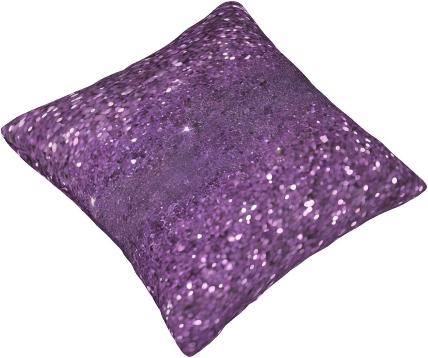 All-Season Square Pillow Covers 18"X18", Sequin Pattern, Decorative Throw Pillow Covers for Sofa Bed Couch, Hidden Zipper Cushion Cover, Square Lumbar & Accent Pillowcases for Home Decor