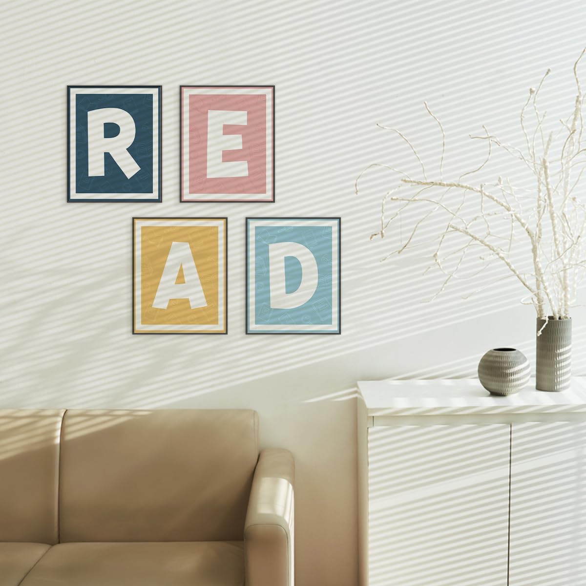 ETVISO Oho Classroom Decor Set of 4, Reading Nook Decor, Read Signs for Classroom, Wall Art Prints Decor for Library Reading Area, 8x10 (Unframed)