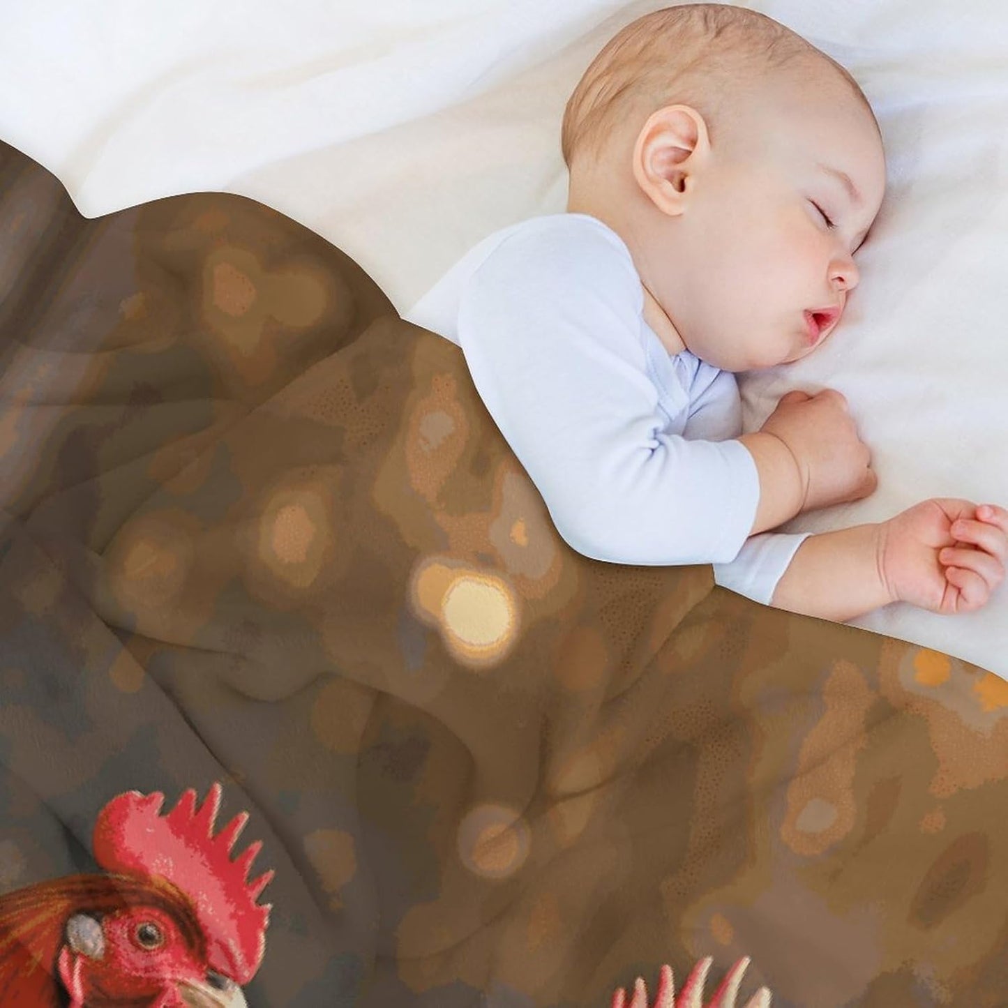Rooster and Chicken Blanket Super Soft Lightweight Throw Blanket Cute Cozy Warm Bed Blanket Decorative Fuzzy Blanket All-Season Home Decor Gift for Sofa Couch Living Room 40"*50" （100 * 130cm）
