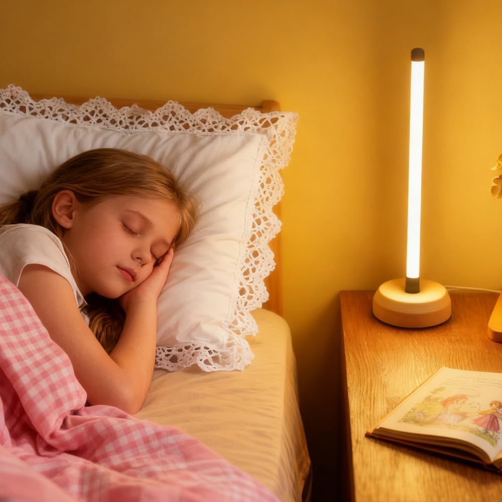 Bedside Table Lamp for Bedroom , 3-Color Temperature Lamp,Bedroom Bedside Night Light, Dimmable Led Lighting, Small Table Lamps for Living Room OfficeCreative Home Decor, Unique House warmging Gif