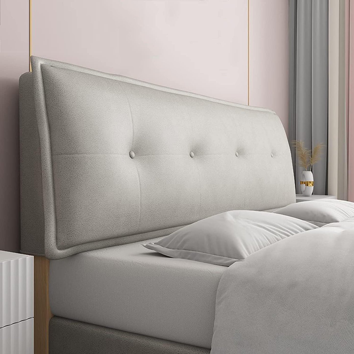 Headboard Cushion Reading Pillow Back Support Bed Large Adult Backrest Wedge Lounge Positioning Bedrest Bolster(Size:No headboard 59"/150cm,Color:A)