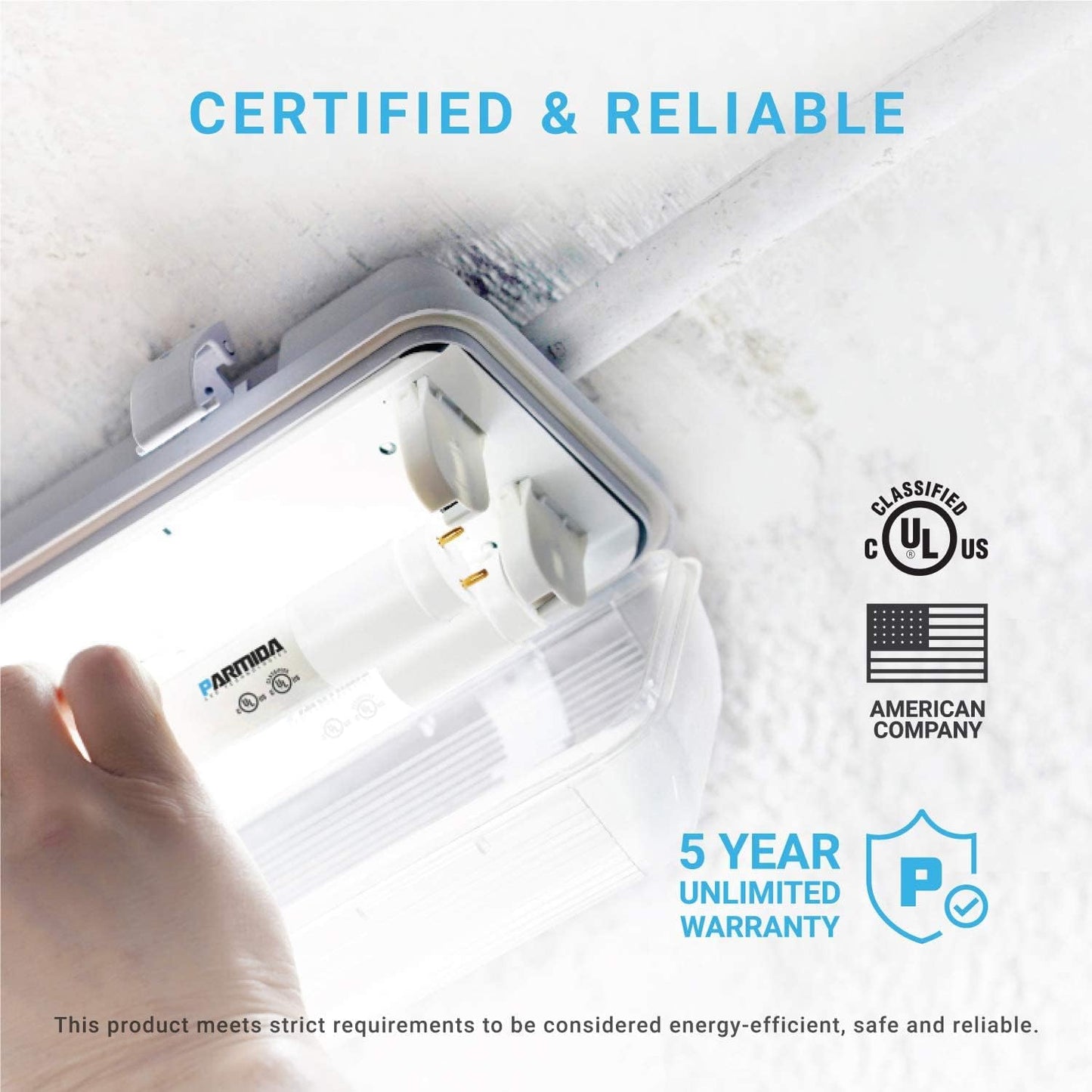 PARMIDA 20-Pack 4FT LED T8 Hybrid Type A+B Light Tube, 18W, Plug & Play or Ballast Bypass, Single-Ended OR Double-Ended Connection, 2200lm, Frosted Cover, T8 T10 T12, UL - 5000K