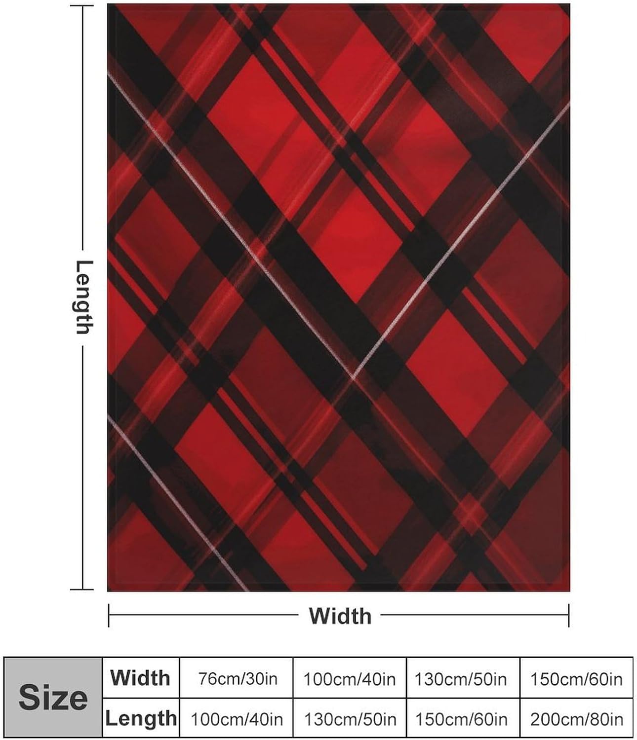Red and Black Plaid Blanket Super Soft Lightweight Throw Blanket Cute Cozy Warm Bed Blanket Decorative Fuzzy Blanket All-Season Home Decor Gift for Sofa Couch Living Room 40"*50" （100 * 130cm）