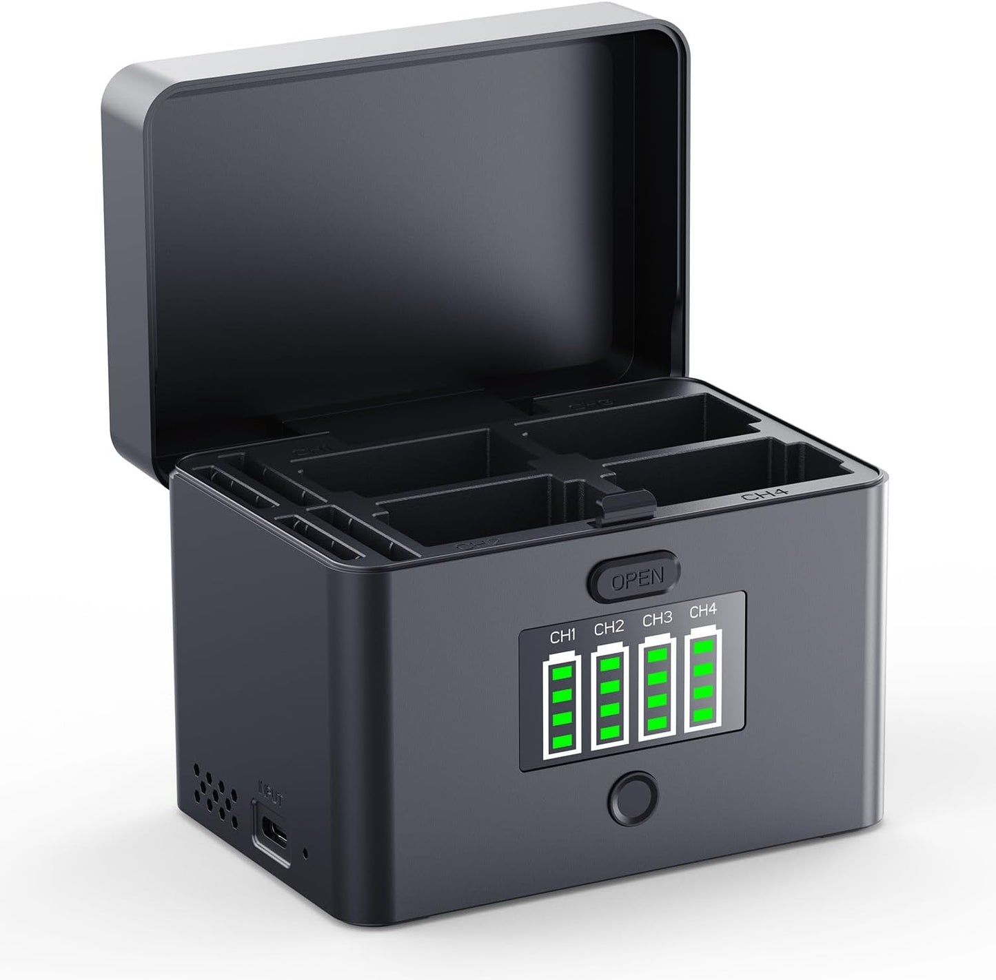 K&F CONCEPT 4-Slot Battery Charger for NP-FZ100 & LP-E6NH Batteries, 40W USB-C Fast Charger Compatible with Sony A7iii, A7iv, FX30, FX3, A6700, A6600, EOS R5 R6 R7 5D 6D 7D Mark II Cameras
