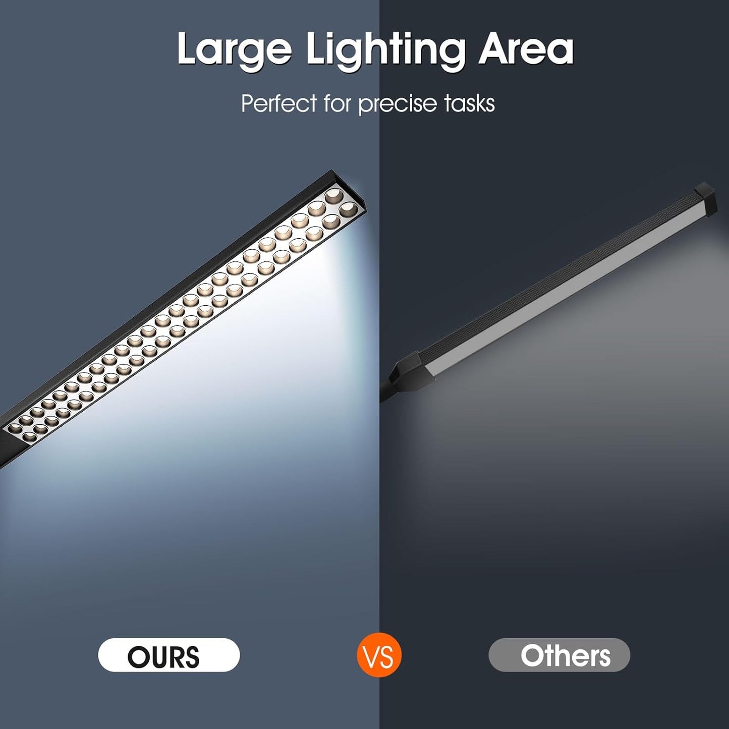 190.8cm(77인치) LED 플로어 램프, 80W 블랙 모던 프리 스탠딩 램프, 8000LM 조도 조절 가능한 고휘도 사무실 램프, 독서 공부방, 거실, 침실, 피아노룸, 회의실용, 4000K 자연 일광