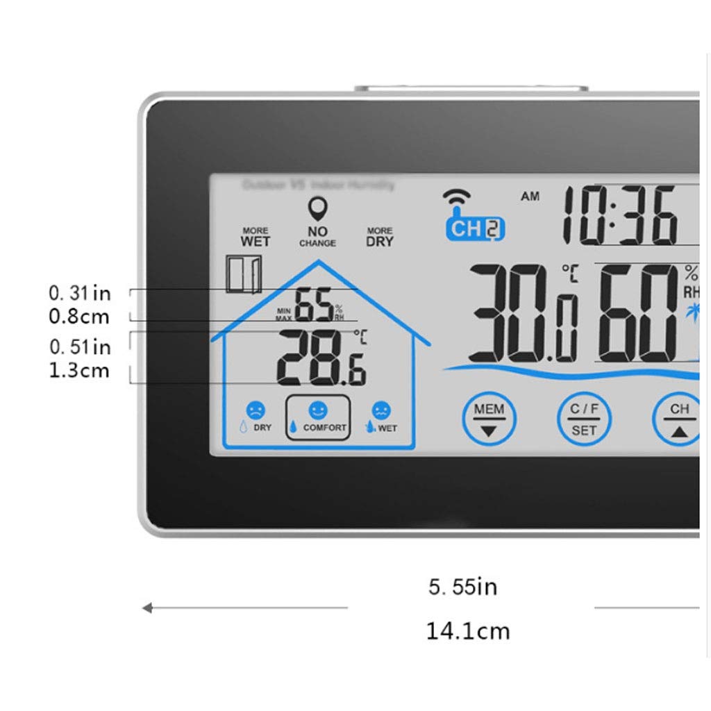 Room Thermometer - Touch Screen Intelligent Indoor Temperature and Humidity Meter Electronic