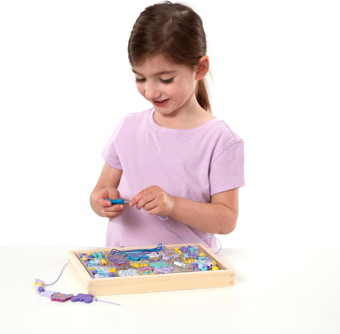 Melissa & Doug Created by Me! Butterfly Beads Wooden Bead Kit, 150+ Beads for Jewelry-Making
