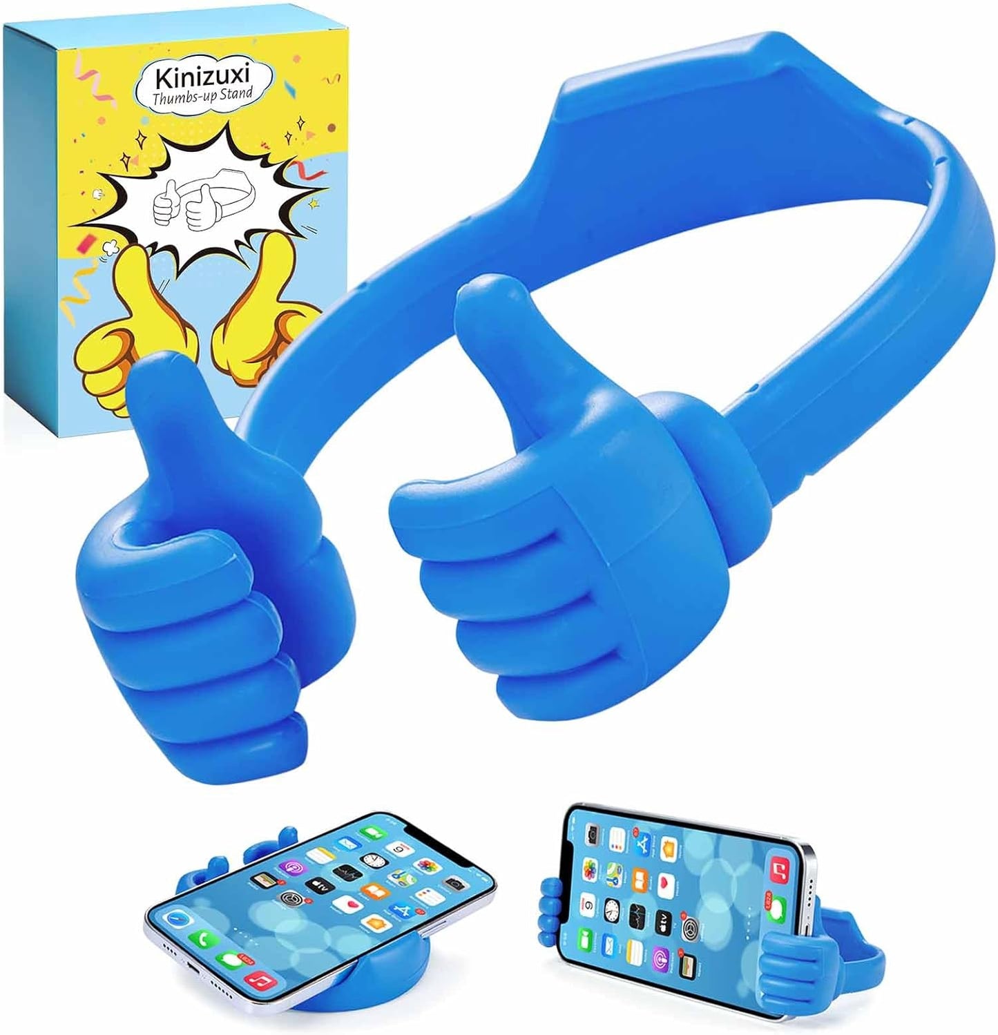 Valentines Day Gifts for Teens Girls Boys Cell Phone Stand, Universal Thumbs Up Lazy Phone Holder for Desk Fun Gadgets Smartphone Stand Holder for iPhone iPad Samsung and More (Blue)