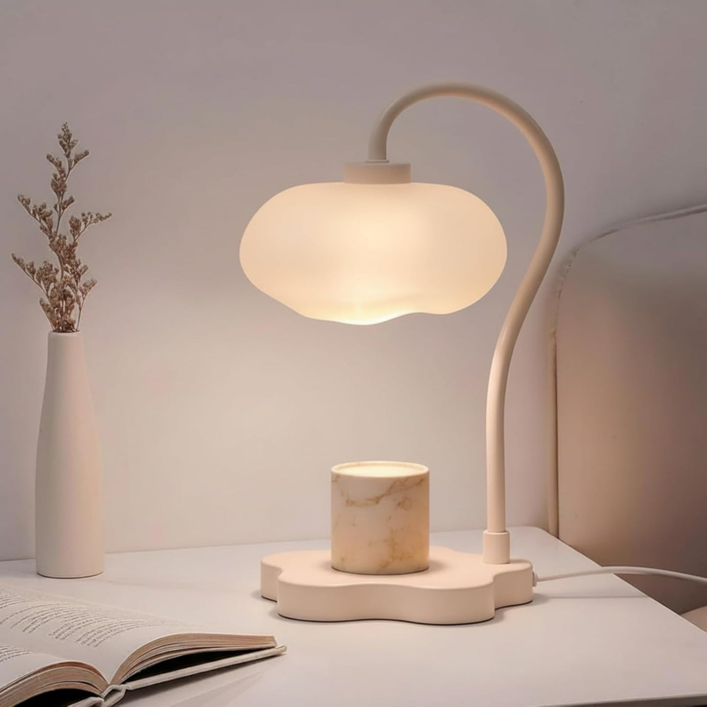 Glooglitte Cloud Candle Warmer Lamp with Timer Dimmer Mother's Day Cute Warming Lamp Adjustable Wax Melt Light Bedside Table Scented Wax Light for Bedroom House Living Room Birthday Gift for Women