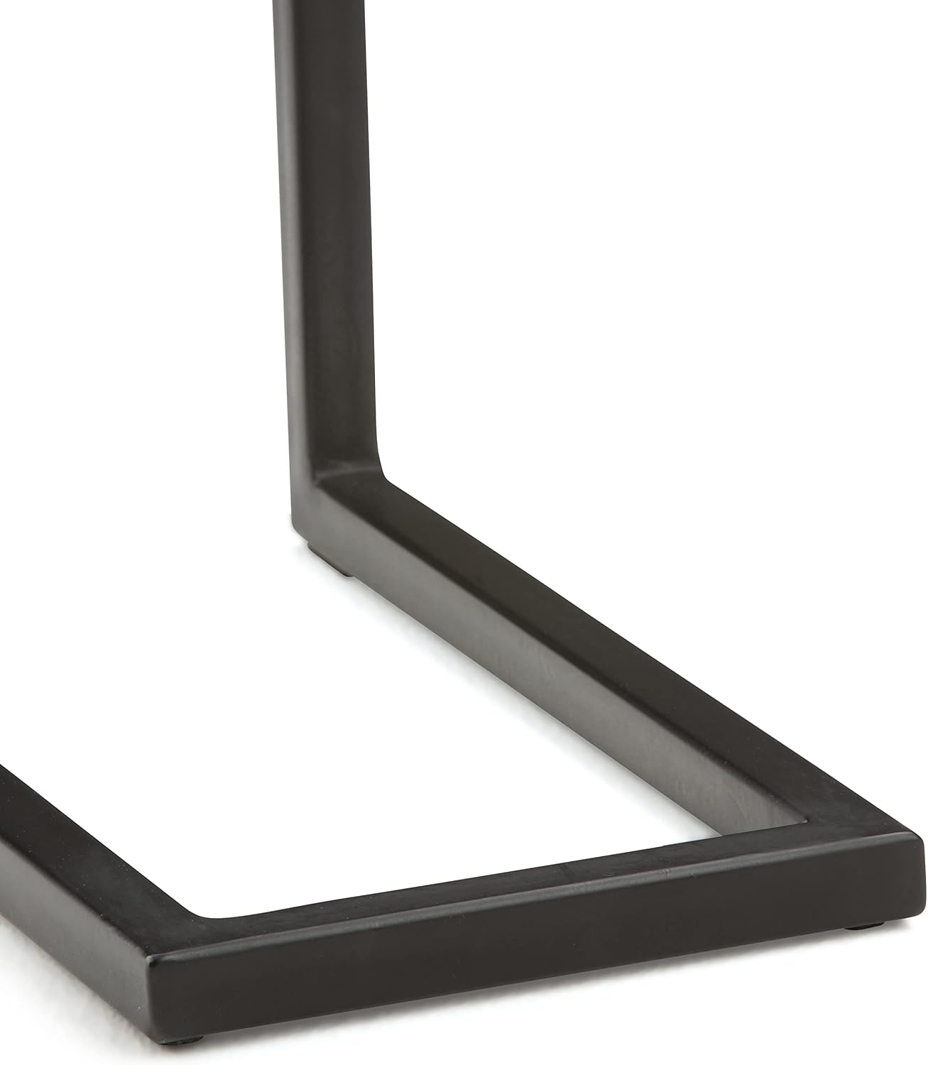 SIMPLIHOME Skyler C-Side Table - 18 inch Wide Solid Mango Wood and Metal Slide-Under Table in Dark Cognac Brown, Industrial Accent Table or End Table for Living Room with Open Frame Design, Assembled