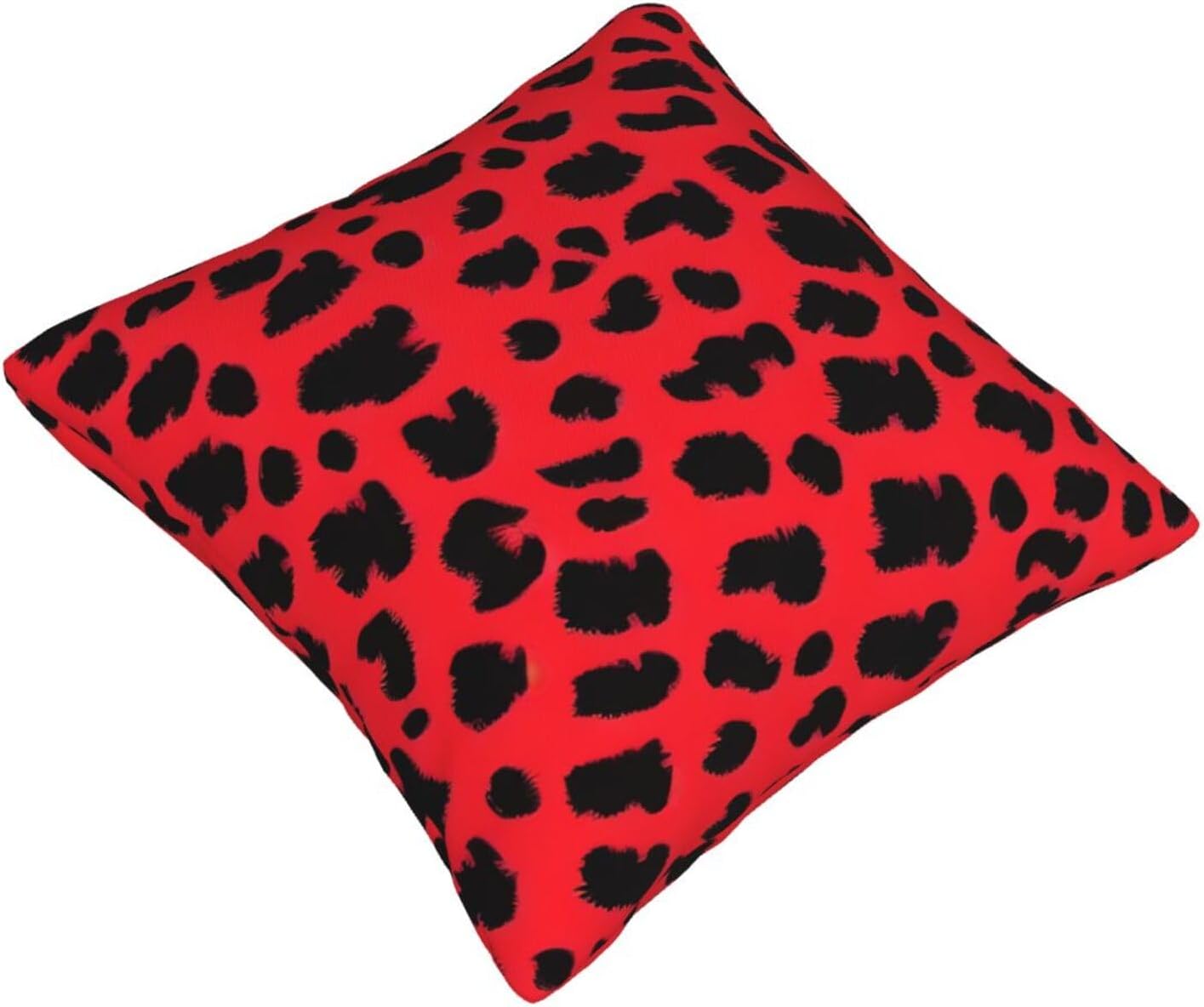 All-Season Square Pillow Covers 18"X18", Red Leopard, Decorative Throw Pillow Covers for Sofa Bed Couch, Hidden Zipper Cushion Cover, Square Lumbar & Accent Pillowcases for Home Decor