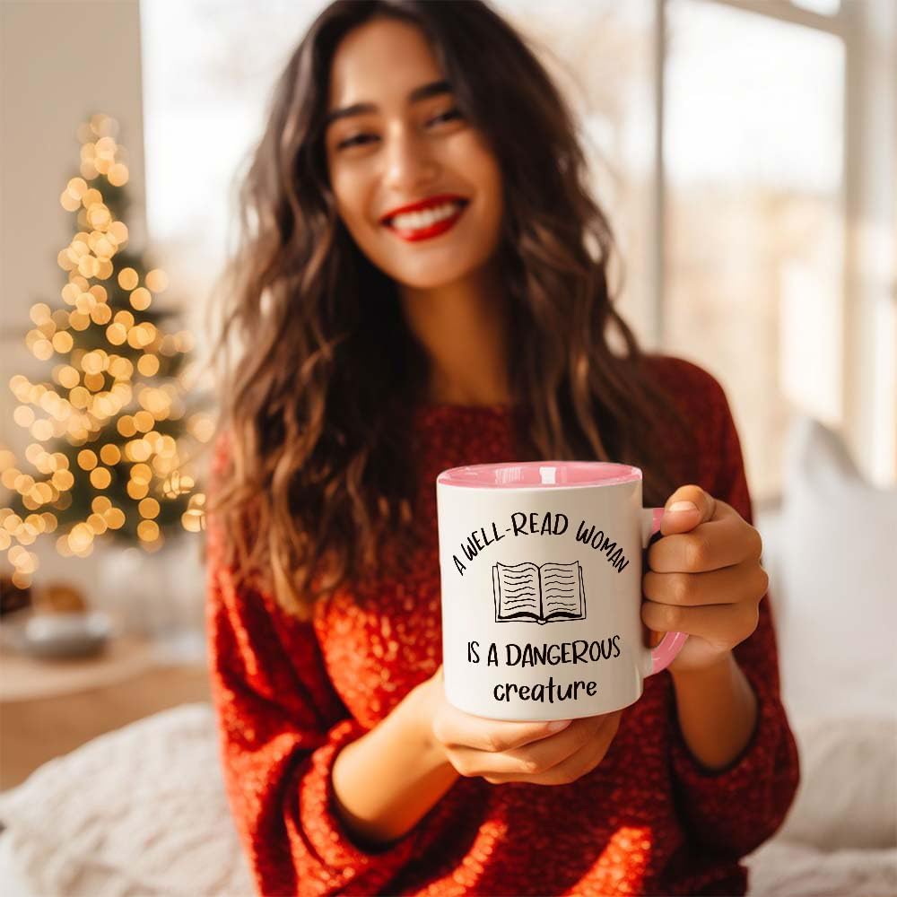 Book Lover Gifts for Women A Well - Read Women is A Dangerous Creature Mug 11 OZ - Book Gifts for Readers, Librarians - Birthday Gift for Her, Best Friend