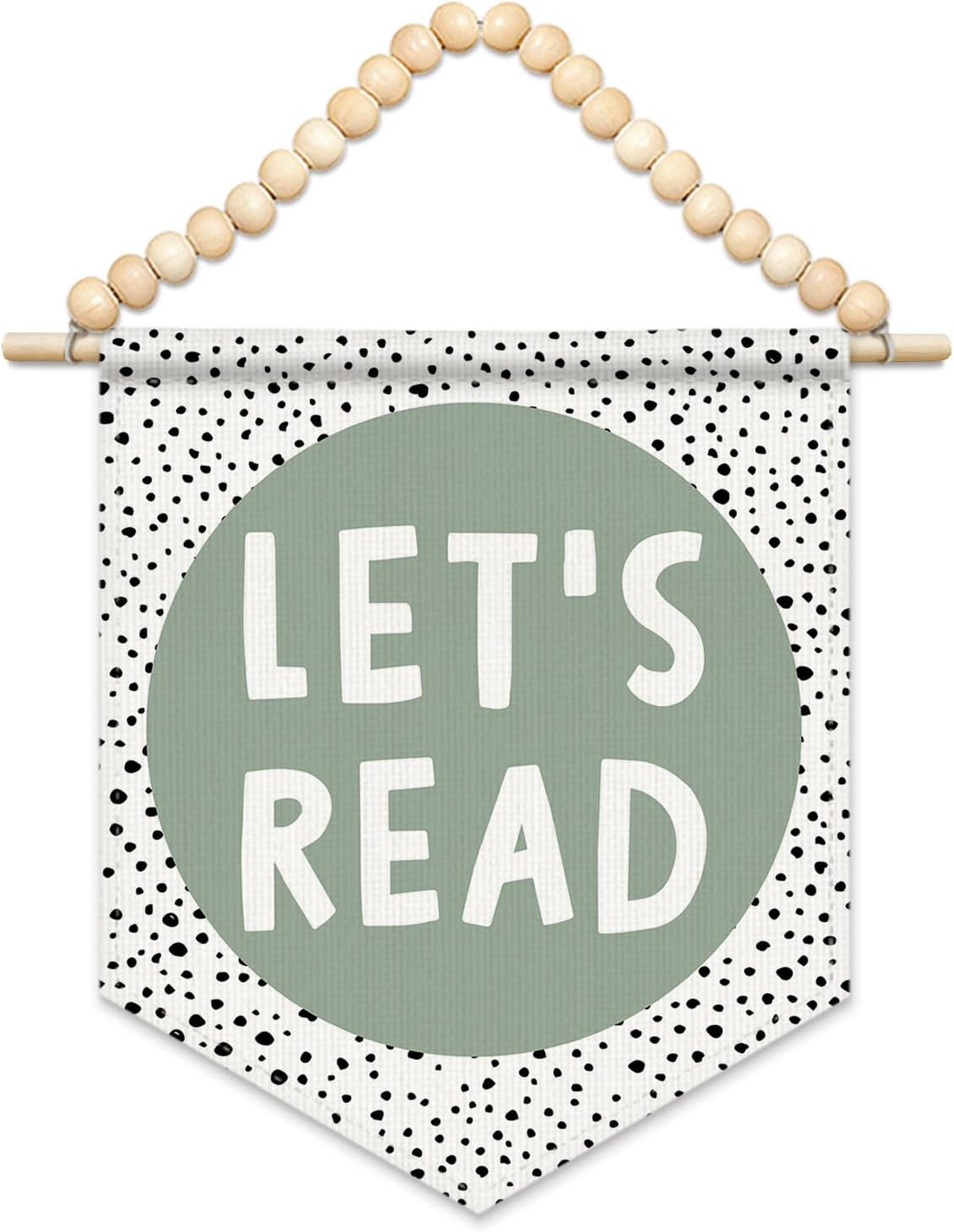 FLVGE Classroom Decor, Boho Classroom Must Haves Homeschool Canvas Banner, Boho Wood Beads Reading Nook Read Wall Art Decor Hanging Pennant Flag for Library Kindergarten Nursery Classroom,11x14