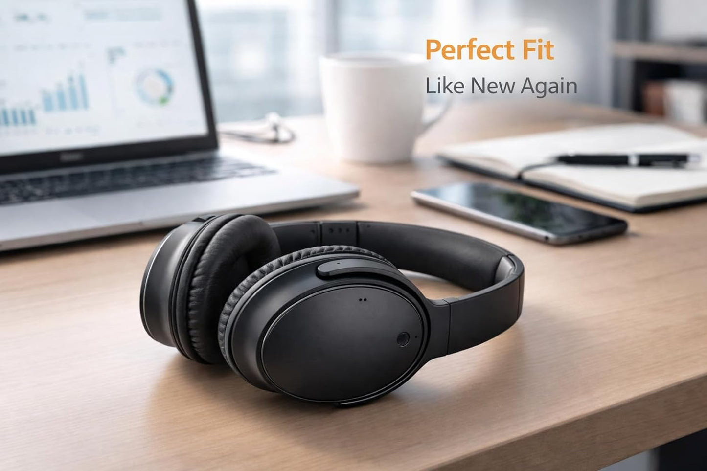 Noise-canceling Bose Earpads Replacement for Bose QC15 25 35&35II-Restore Canceling Noise-Block Noise as Original During Commute- Sweatproof & Secure Fit-Soft Memory Foam-Easy Install-Black