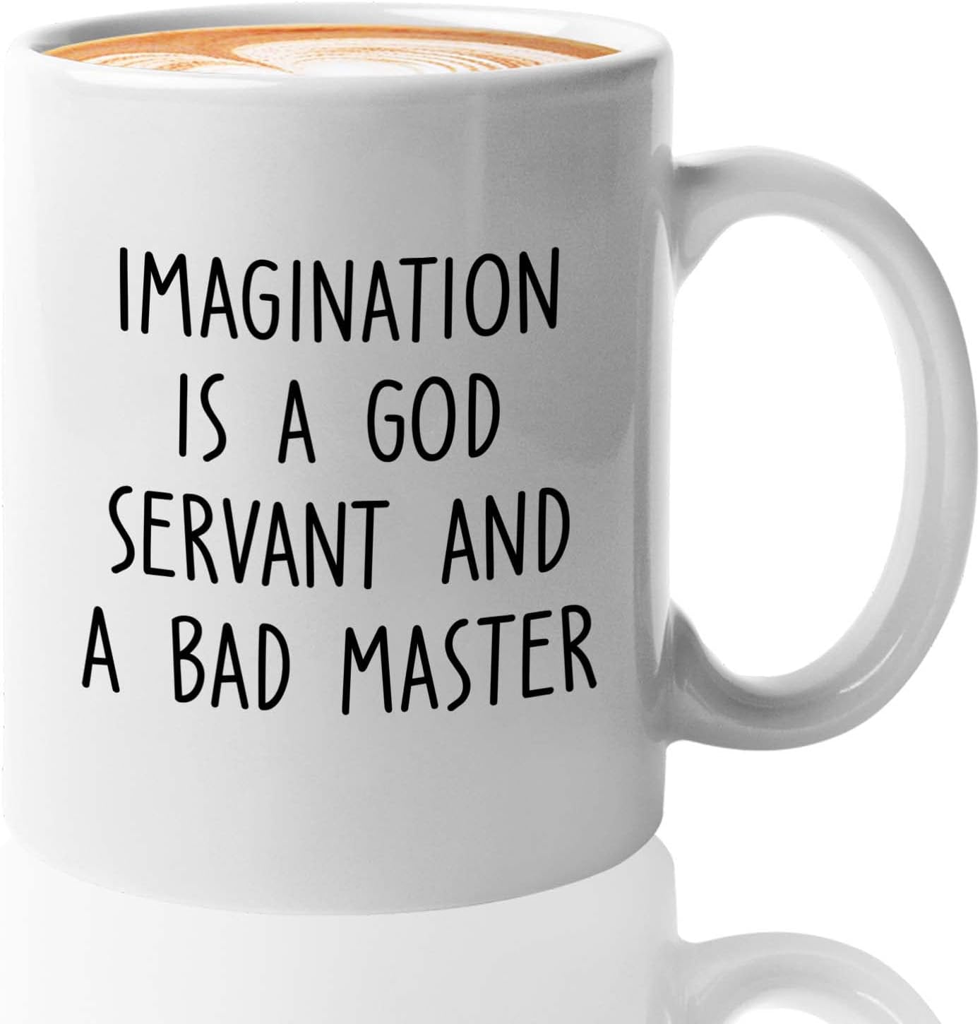 Bubble Hugs Writer Coffee Mug 11oz White - Imagination is a god servant and a bad master - Reading Book Lover for Bookworm Bibliophile Librarians Author Readers Bookish