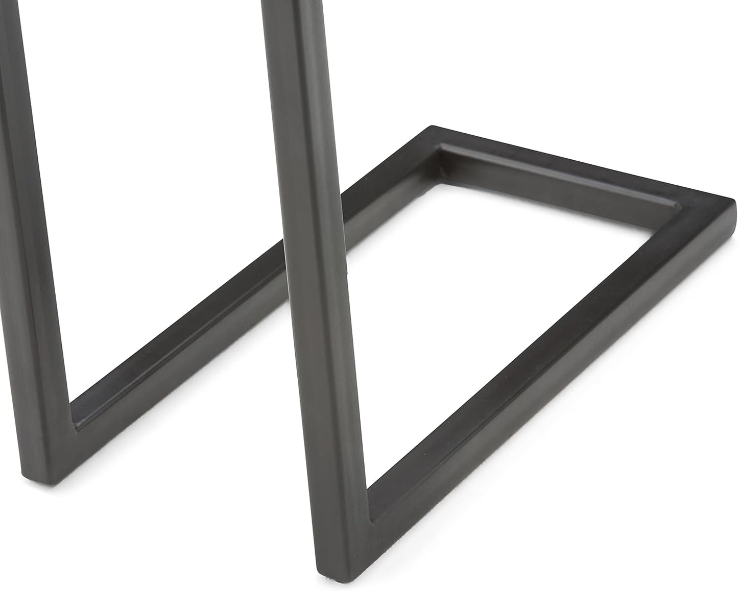 SIMPLIHOME Skyler C-Side Table - 18 inch Wide Solid Mango Wood and Metal Slide-Under Table in Dark Cognac Brown, Industrial Accent Table or End Table for Living Room with Open Frame Design, Assembled