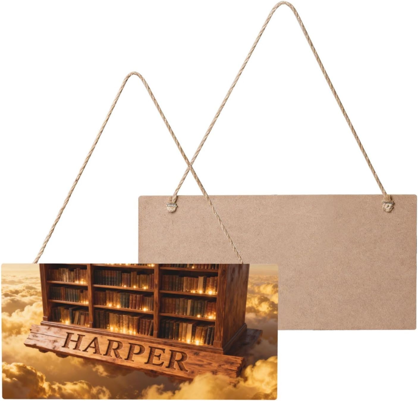 Personalized Floating Library Name Sign - Custom Bookshelf Wooden Plaque Wall Art - Gift for Book Lovers, Readers - Reading Nook, Home, Bedroom, Office Decor