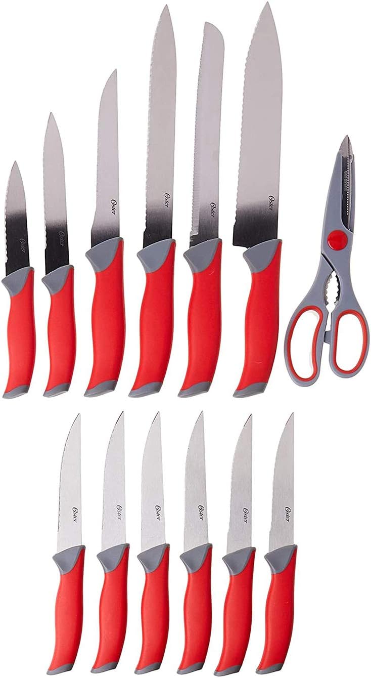 Oster Lindbergh 14 Piece Cutlery Set, Red