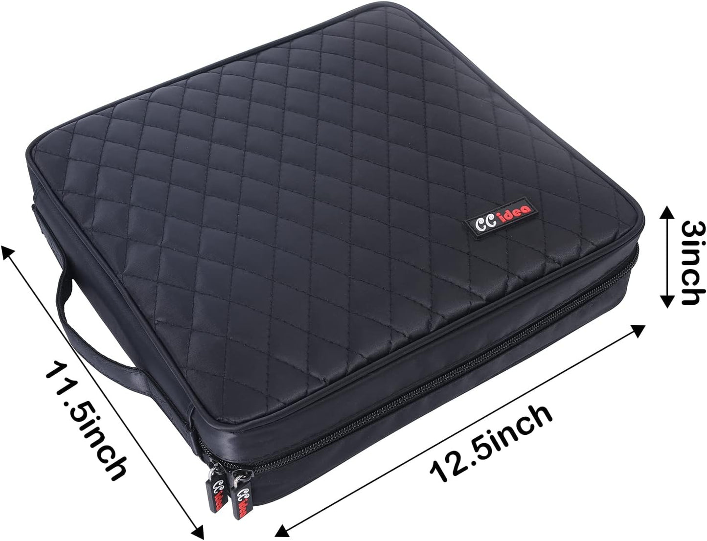 CCidea 200 Capacity CD/DVD Case Holder Portable Wallet Disc Storage Binder Nylon CD Bag for Car, Home, Travel Carrying Protector Organizer (200-Black)