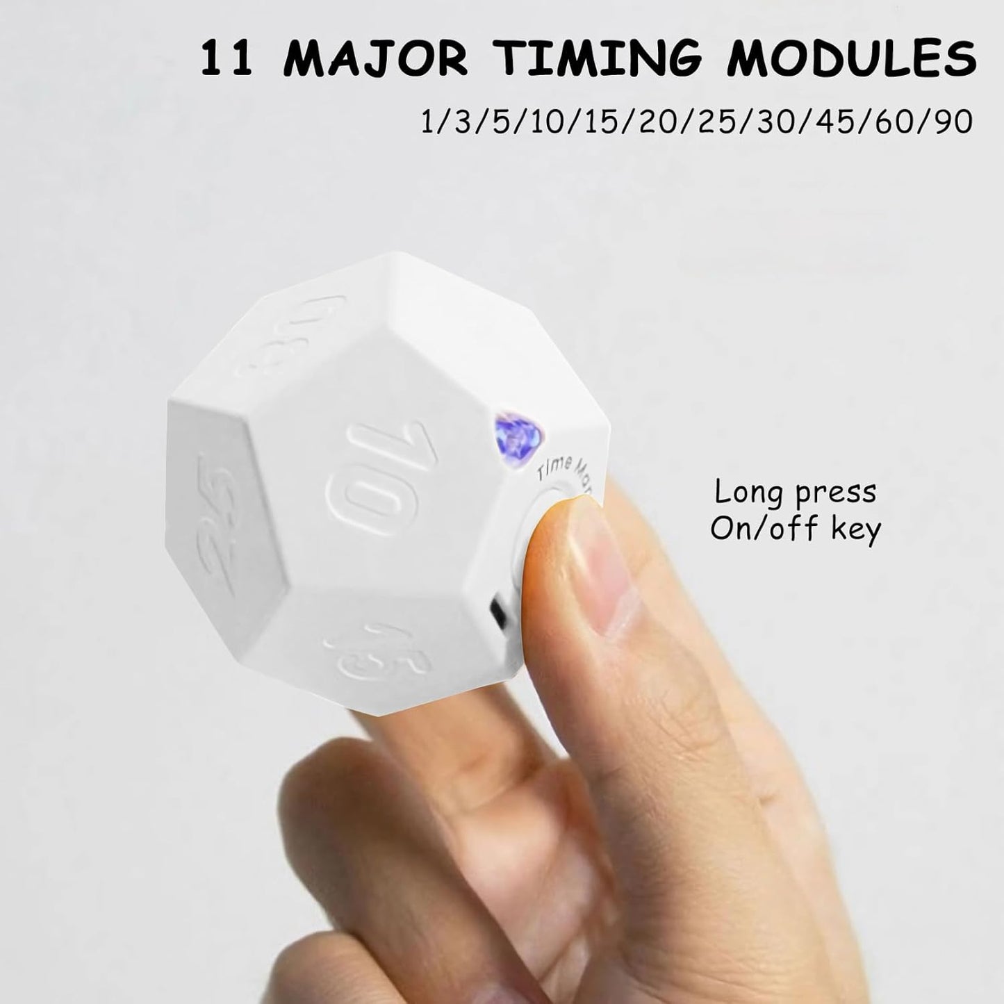 Mini Cube Timer - Rechargeable Pomodoro Timer with 11 Preset Times, Sound/Vibrate/Light Alarm for Work, Study & Cooking