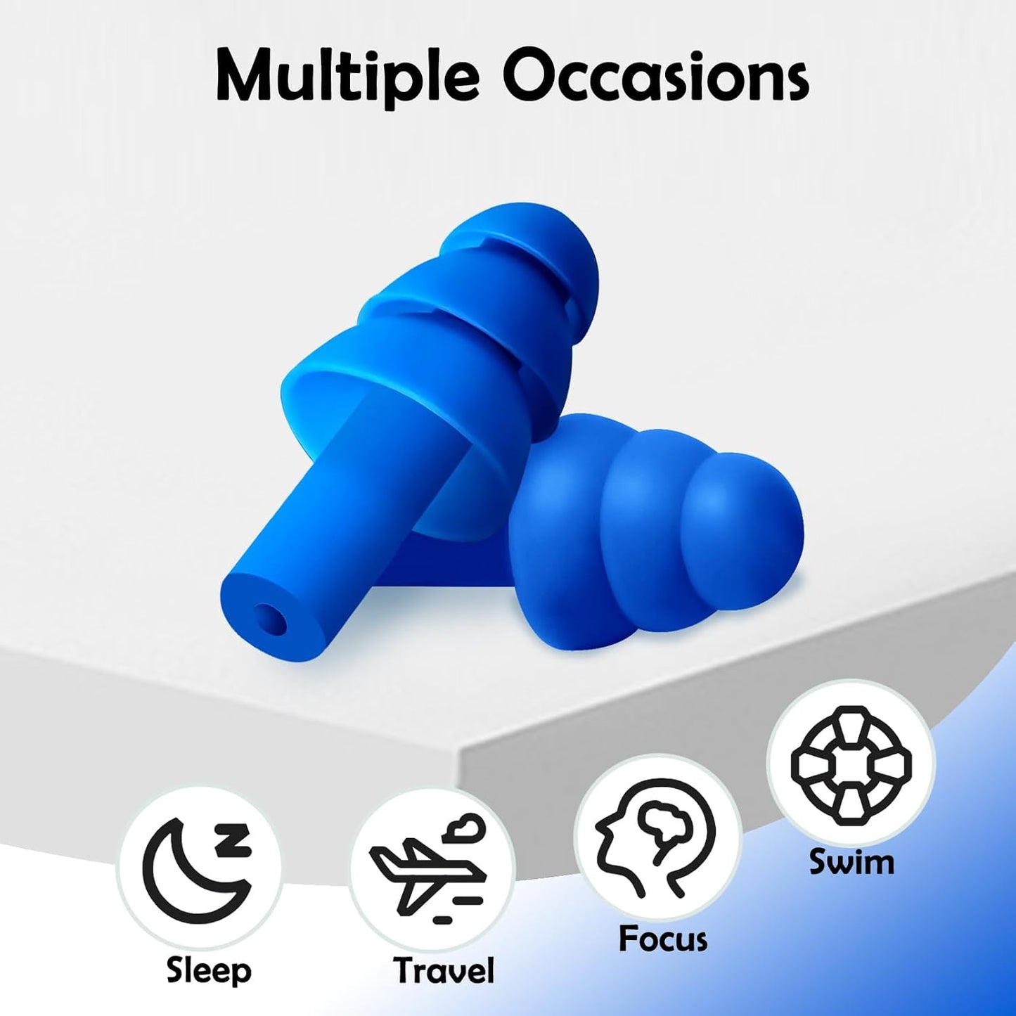 20 Pairs Ear Plugs for Sleeping Noise Cancelling, 10 Colors Reusable Silicone Sound Blocking Earplugs, Waterproof Noise Reduction Ear Plugs for Shooting, Swimming, Concerts, Snoring