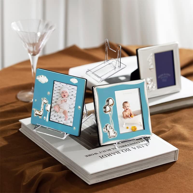 20 PCS Acrylic Plate Stand Clear Acrylic Adjustable Display Acrylic Display Easel Plate stands for Display Plate, Book, Picture, Phone, Card and home and Party Decorations