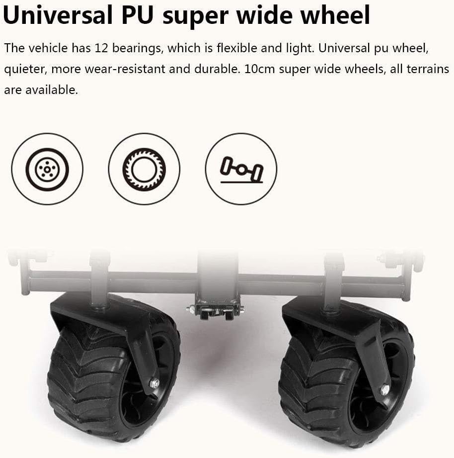 Foldable Camping Cart Wagon with Steel Frame, 12-Bearing PU Wheels, Adjustable Handle, 100kg Load Capacity (Gray)(Green)