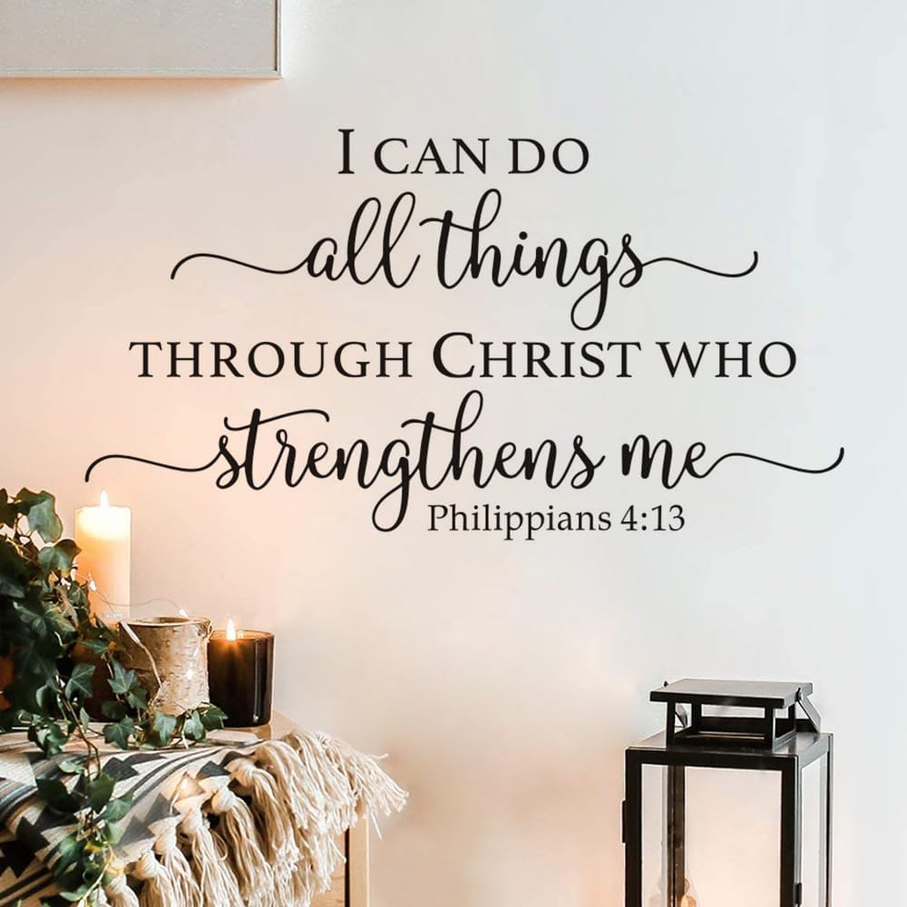 12PCS Inspirational Wall Decals,The Bible Wall Stickers Quote Motivational Decal for Bedroom Living Room Nursery Decor 11×6 in