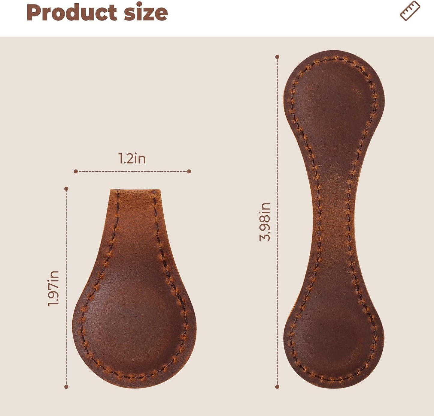 MrCrafts Leather Magnetic Bookmark, Vintage Bookmarks for Reading, Book Mark, Book Accessories, Gifts for Women, Book Lovers, Family, Friends, Kids, Readers, Student (Brown)